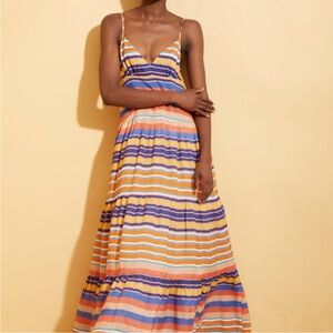 Hope For Flowers Anthropologie Tracy Reese Multi Striped Tiered Maxi Dress